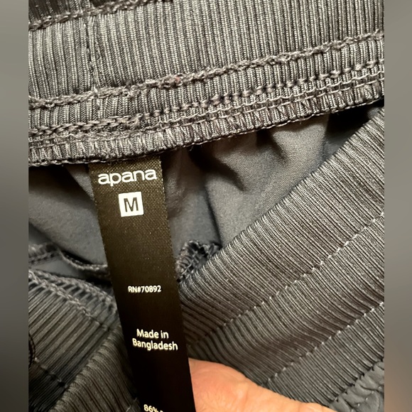 ❤️ 2 /$30 ❤️Apana Medium Black track pants with two Side Pockets Elast. cuffs - Picture 8 of 10